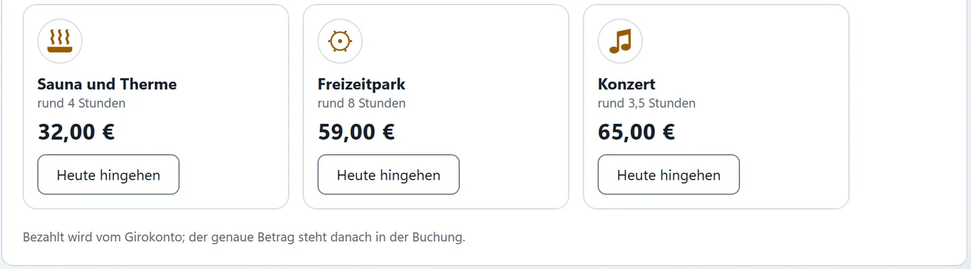 Freizeitangebote Sauna und Therme, Freizeitpark und Konzert